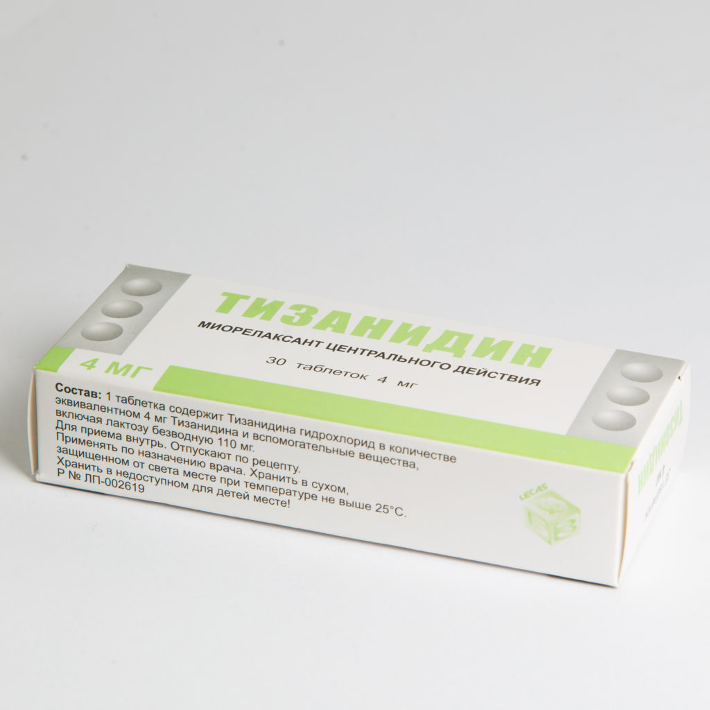 Тизанидин 4 мг — LEKAS фармацевтический завод